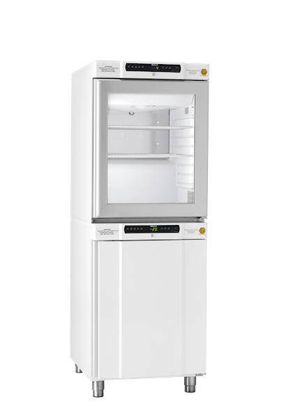 Kyl-/frysskåp, GRAM BioCompact II RR210/RF210, +2/20 och -25/-5°C, 2x125L, glasdörr, vit