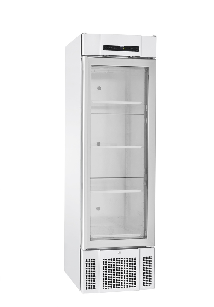 [4563113] Kylskåp, GRAM BioMidi RR425, +2/+20°C, 425L, glasdörr, 5 hyllor, vit