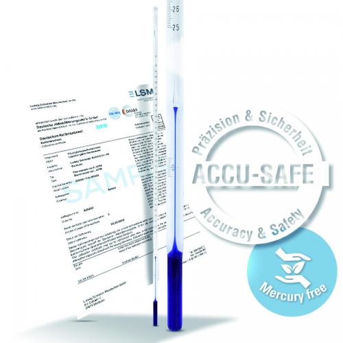 Precisionstermometer, -7 til 105°C i 0,5°C, 300 mm