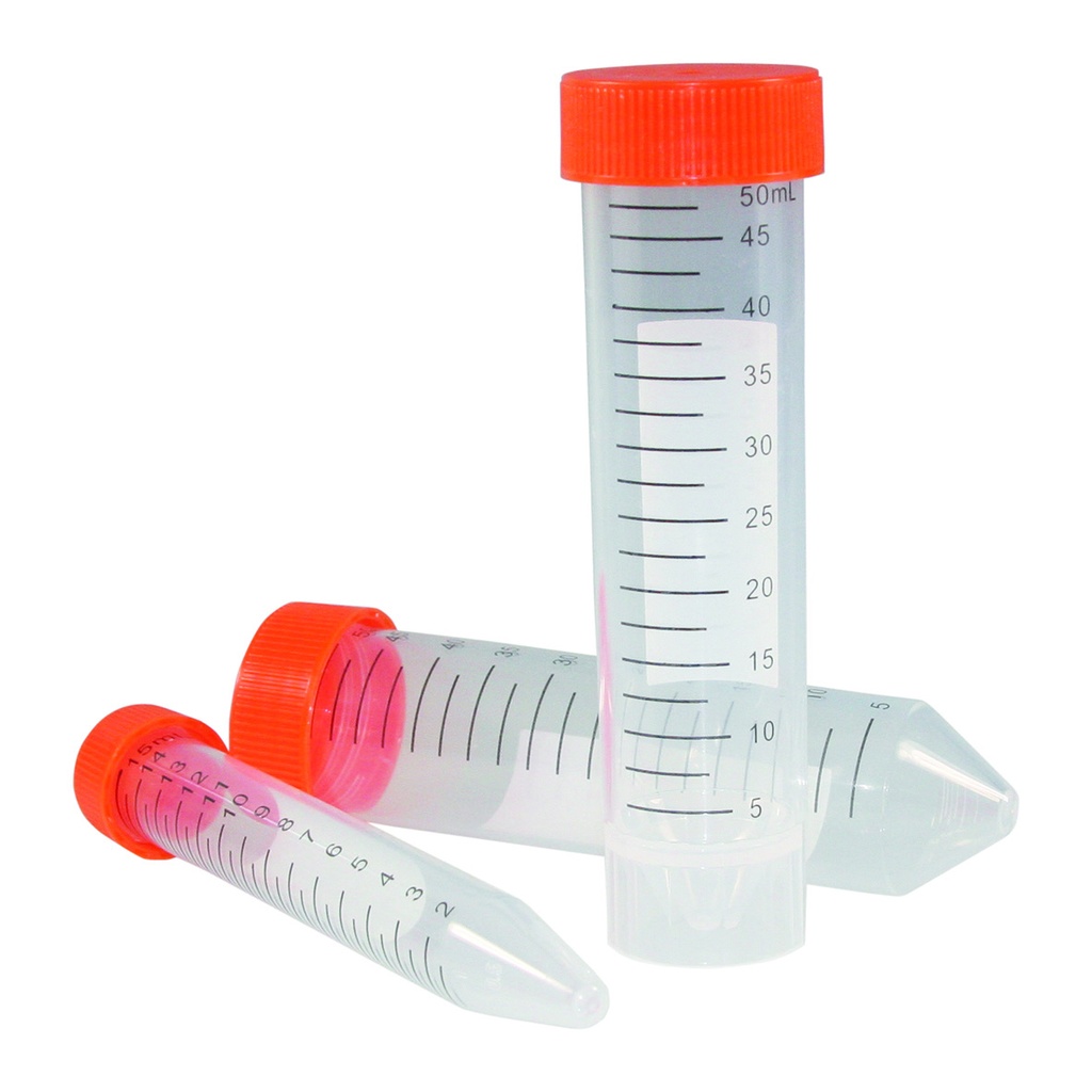 Centrifugrör, LLG, orange, PP, koniskt, 15 ml, sterilt