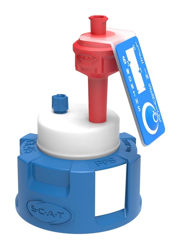 Reservoarlock, SCAT Safety Cap I V2.0, GL 45, 1 x luftventil / 1 x kapillär