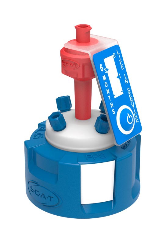 Reservoarlock, SCAT Safety Cap IV V2.0, GL 45, 1 x luftventil / 4 x kapillär