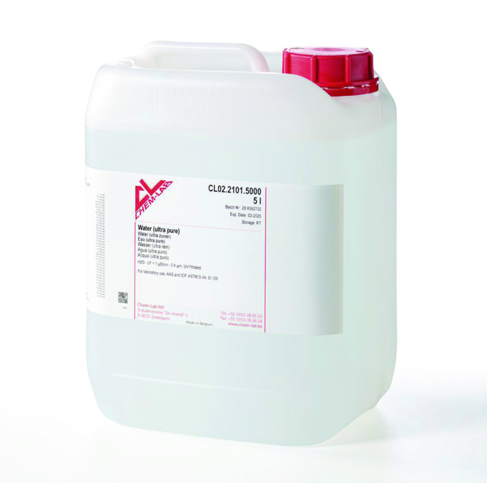 Vatten, ultrarent < 1 µS/cm, 5 L