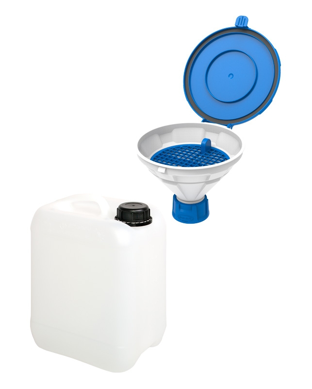Avfallsset, SCAT Funnel Disposal Set 3, 5 L dunk och säkerhetstratt, HDPE, GL 45