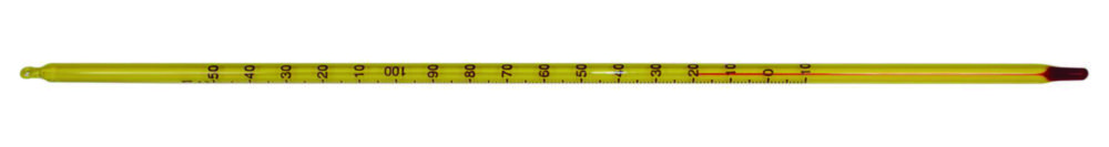 Glastermometer, LLG, "Economy", röd, -10 - 50°C, 1°C