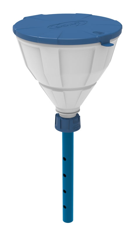 Säkerhetstratt m. lock, SCAT ARNOLD V2.0, GL 45, HDPE, vit/blå, m. lans (220 mm)