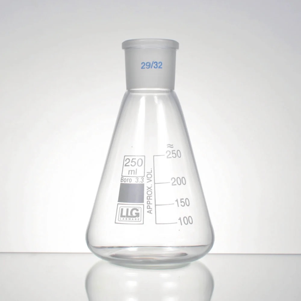 Erlenmeyerkolv med NS19, LLG, 250 mL, 2 st.