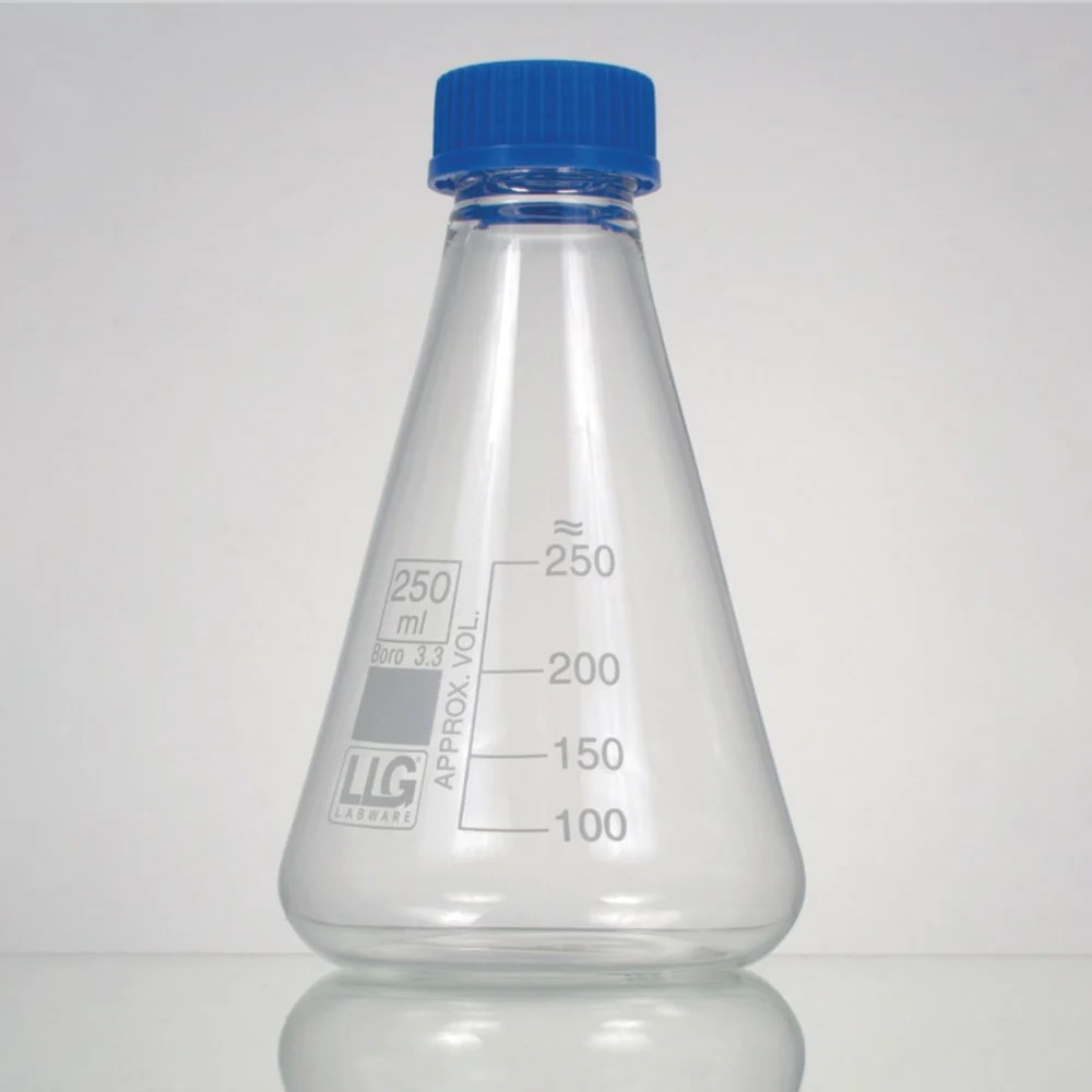 Erlenmeyerkolv 1000 ml med GL32 skruvlock