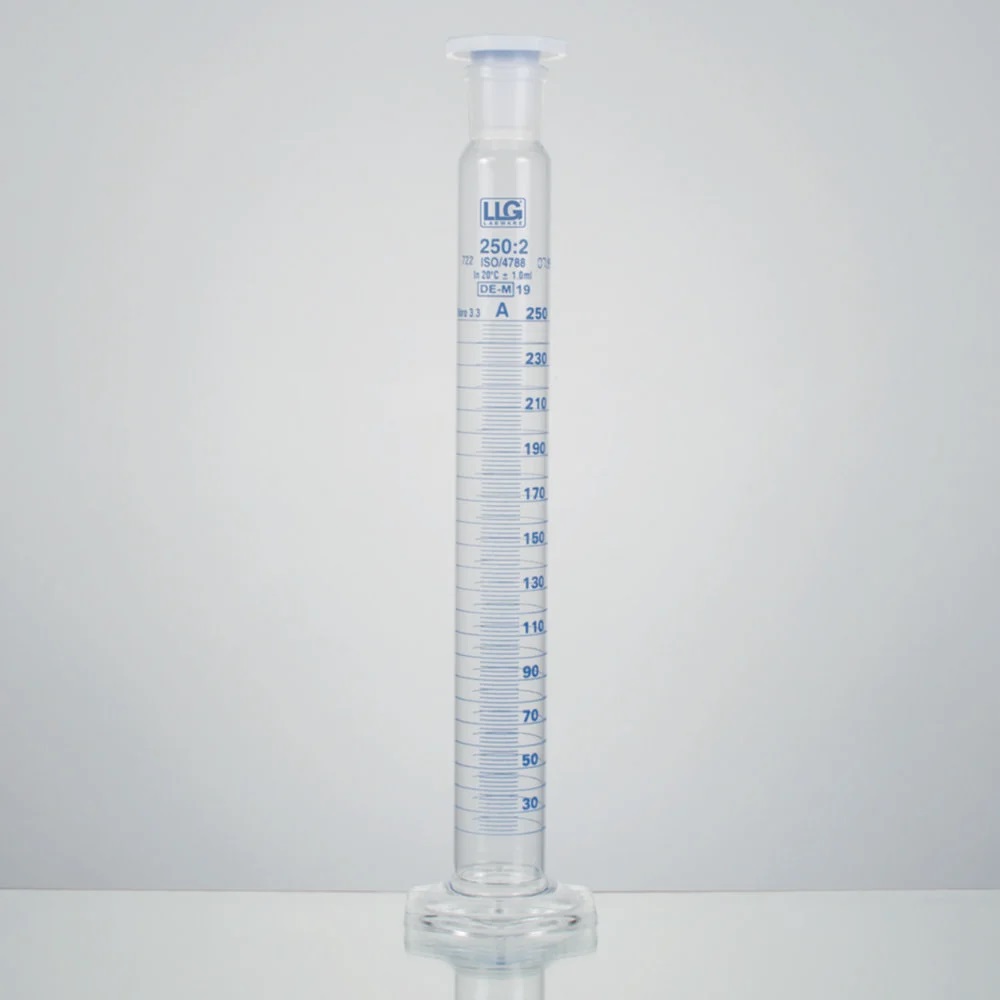 Mätglas, LLG, hög, kl. A, PE-propp, 50 ml, 2 st.