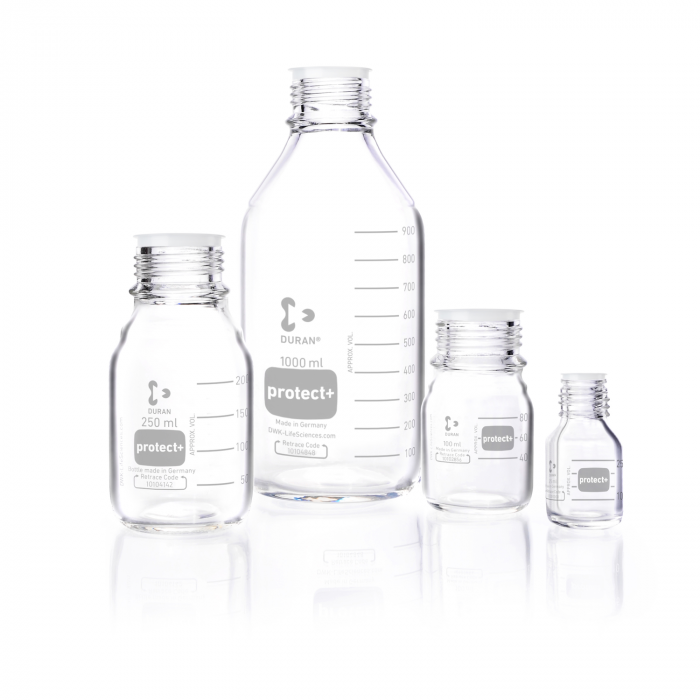 BlueCap flaska, Duran Protect Plus, GL 45, 500 mL, 10 st.