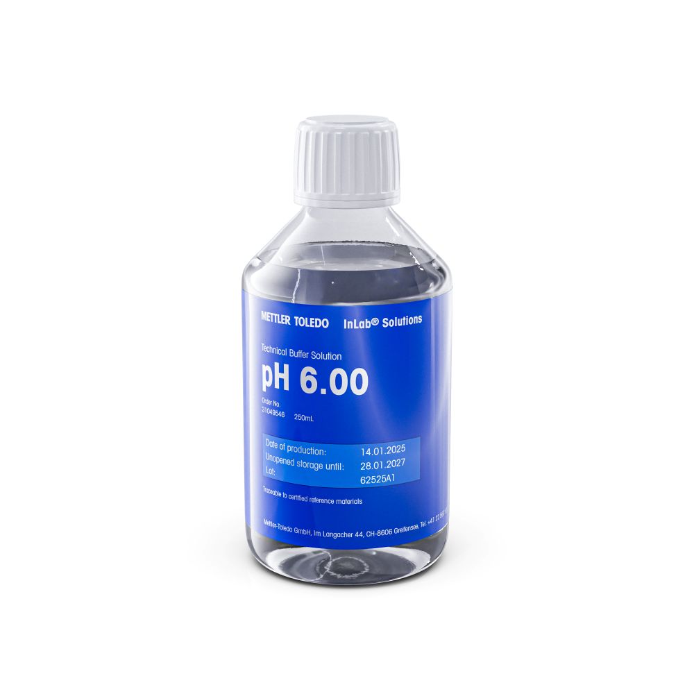 [4714562] Buffert, teknisk, Mettler-Toledo, pH 6,00 ±0,01, 25 °C, 250 mL
