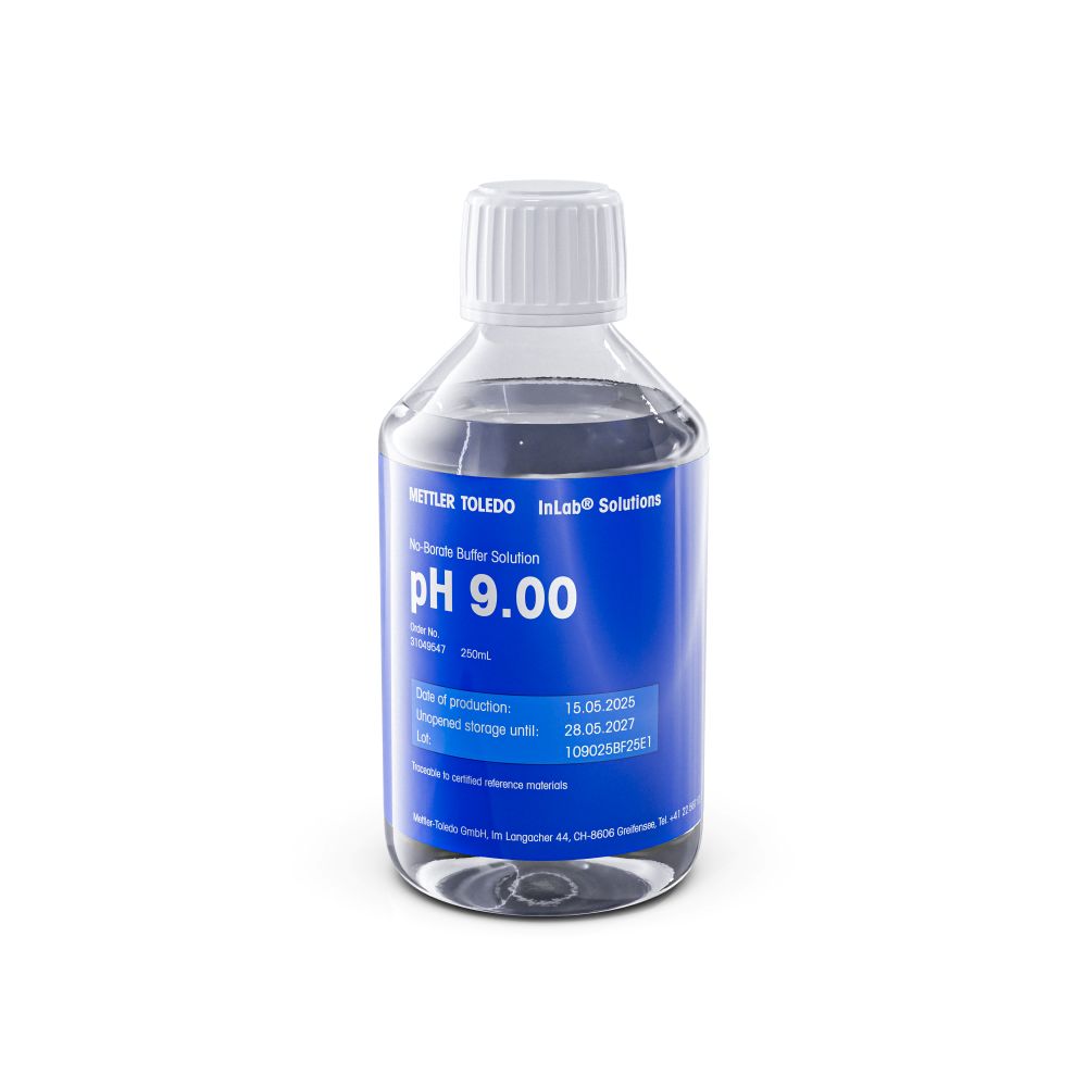[4714563] Buffert, boratfri, Mettler-Toledo, pH 9,00 ±0,01, 25 °C, 250 mL