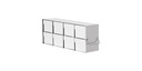 Standard rack frysskåp, TENAK, 100 mm boxar, h:314 x b:139 x d:561 mm, 3 x 4 boxar