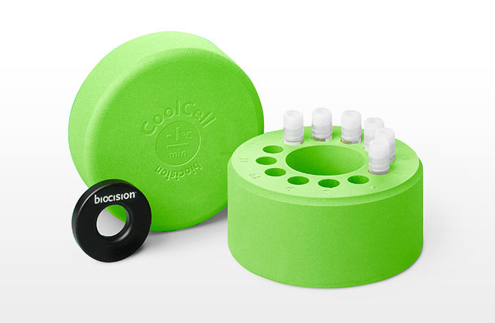 [4929015] CoolCell LX t. 12 x 1,0/2,0 ml kryorör, grön, låg
