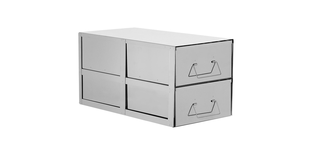 Dubbelt rackstativ frysskåp, TENAK, 2 lådor, h:280 x b:278 x d:560 mm