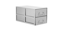 Dubbelt rackstativ frysskåp, TENAK, 2 lådor, h:280 x b:278 x d:560 mm