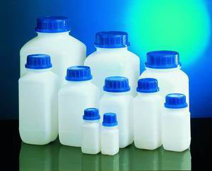 HDPE flaska, fyrkantig, matt, utan lock, 500 ml