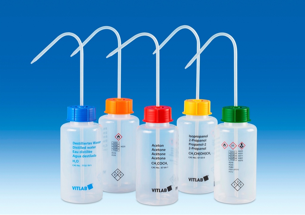 Sprutflaska, vid hals, destillerat vatten, 250 ml