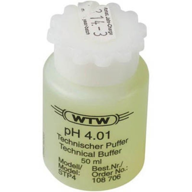 Buffert, teknisk, WTW, gul, pH 4,01 ±0,03, 50 mL