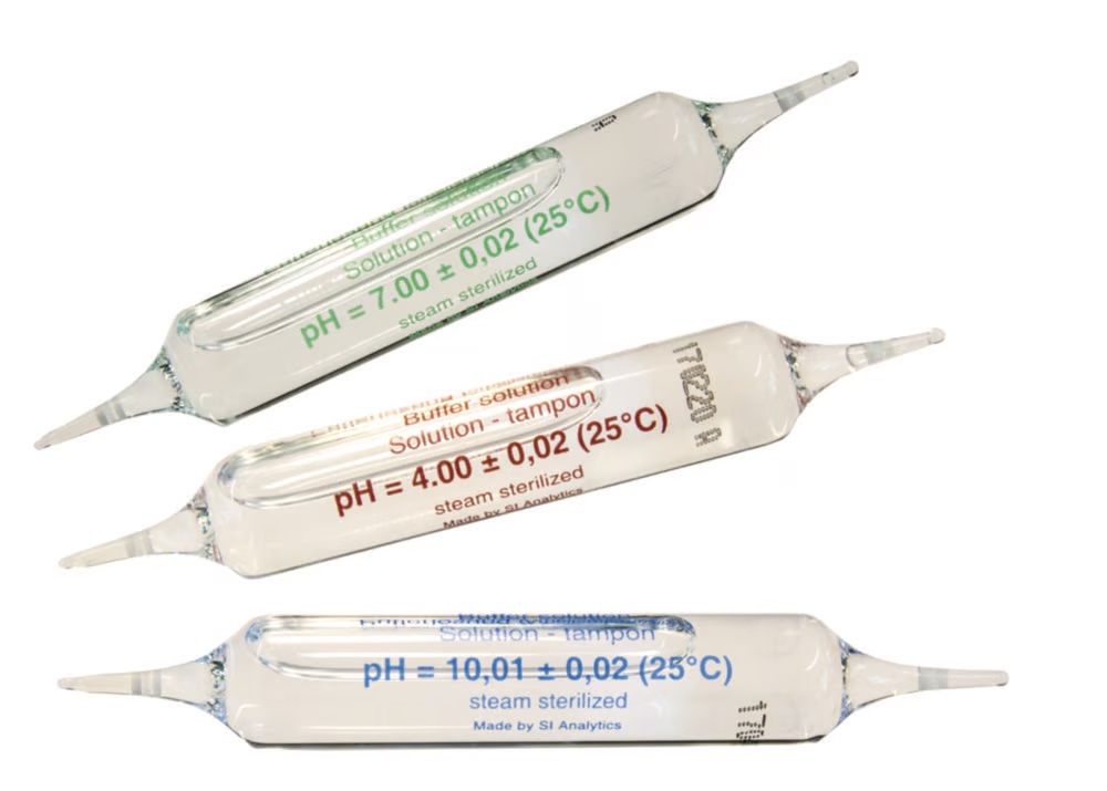 Buffert, teknisk, SI Analytics, steril, pH 4,00/7,00/10,01, ampuller med 20 mL, 3x20 st.