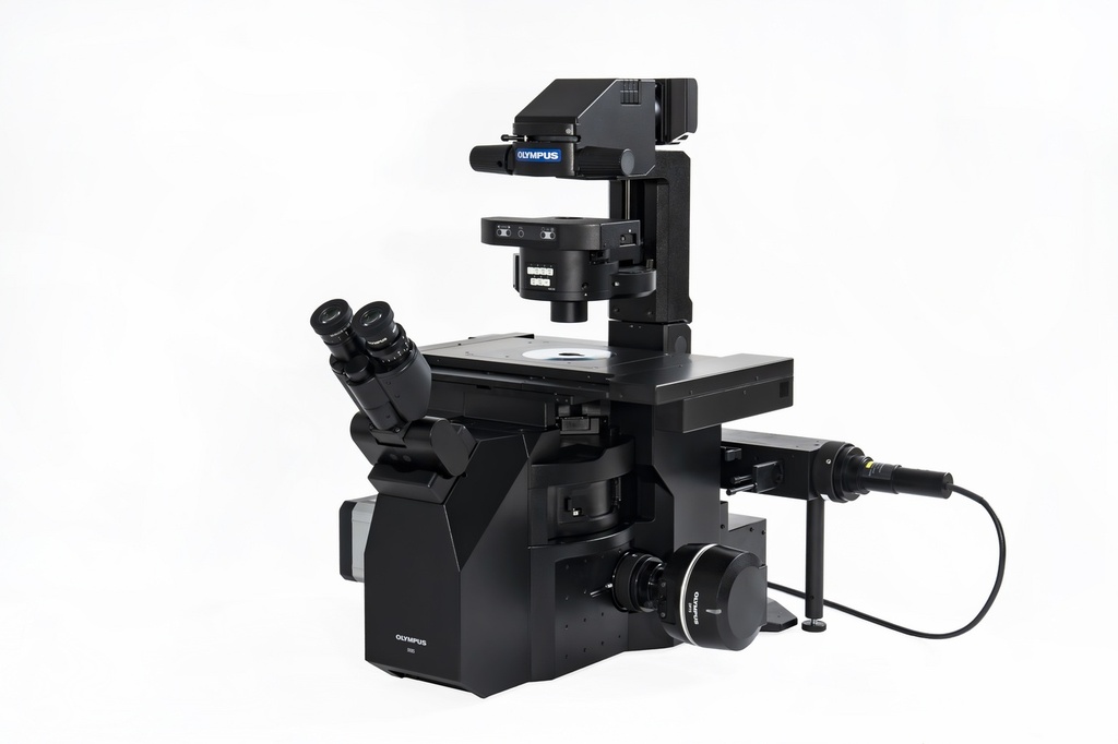 Microscope, Olympus IX85 FL, 1 deck, Motorized, ZDC, 4x/10x/20x/40x/60xO