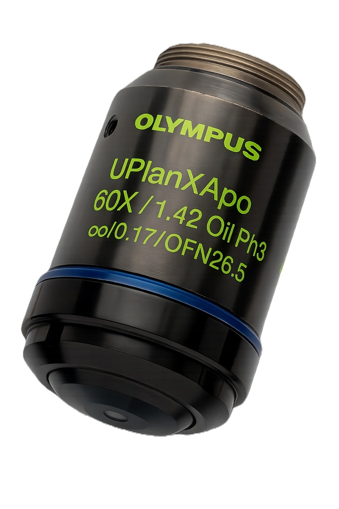 Objective, Olympus UPLXAPO60XOPH/1.42 Universal Plan Extended Apochromat Ph, Oil, 60x, FN26.5
