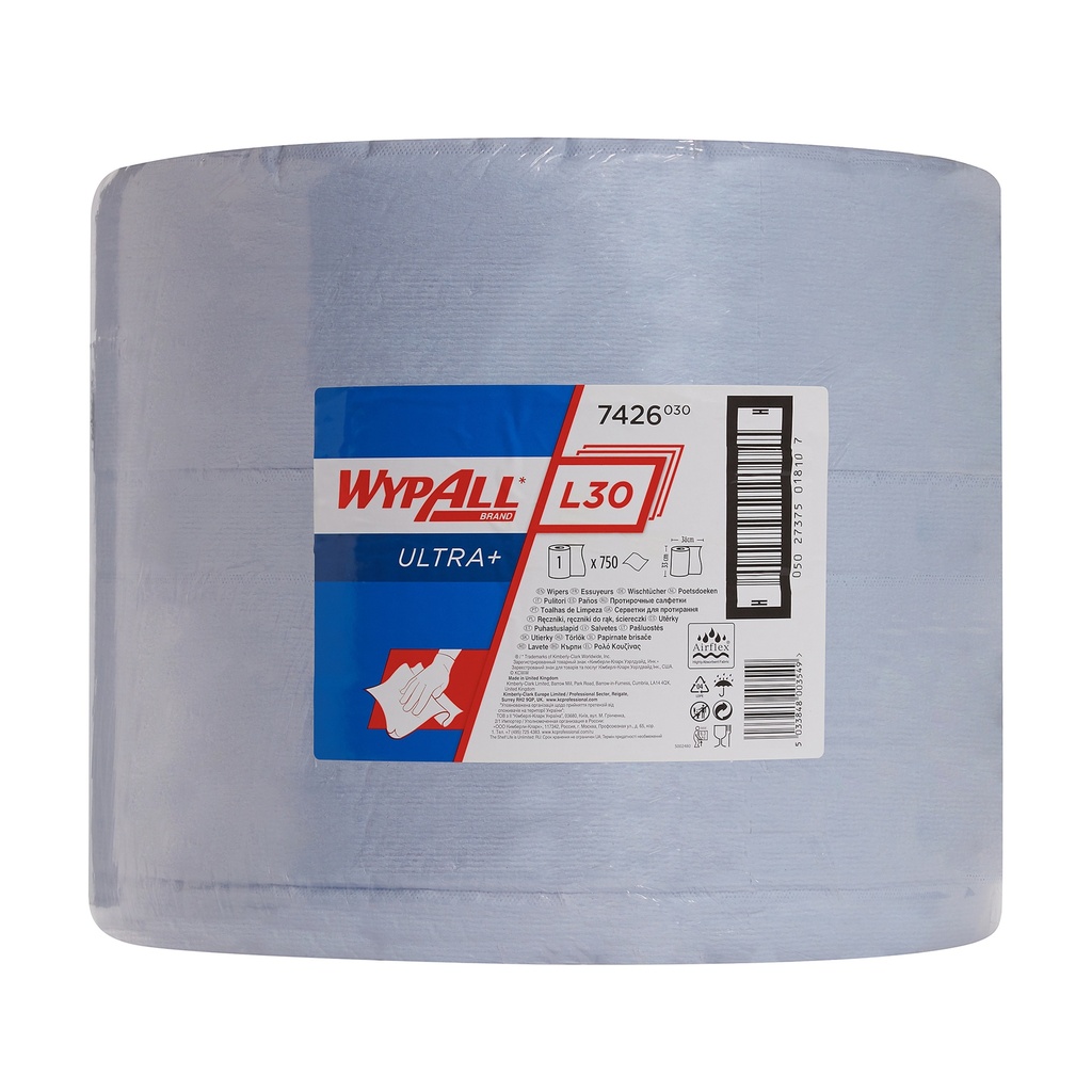 [0870818] Wypall L30 Ultra, 33 x 38 cm, blå, rulle