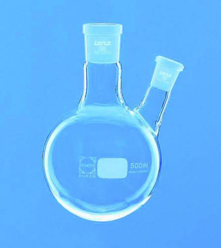 Rundkolv, 2 halsar, cent: NS29, sida: NS29, 100 ml