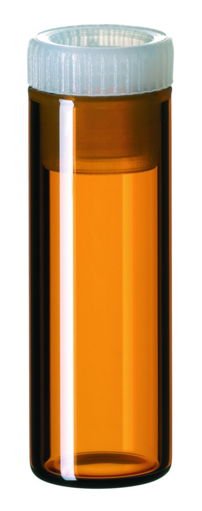 Shell vialer m. PE-propp, LLG, N 12, brun, 2 mL
