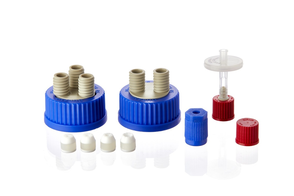 Tryckutjämningsset till fördelare m. 2-3-port lock, DURAN, 0,2 µm filter