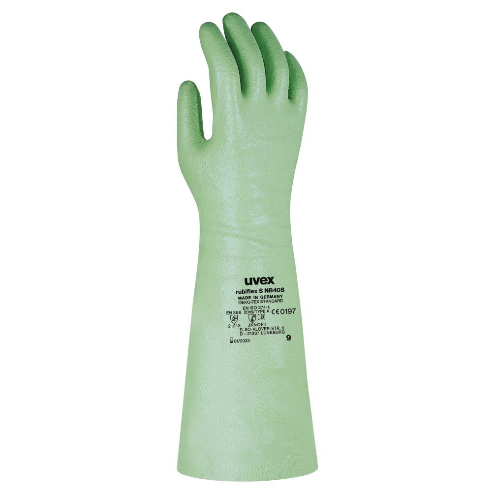 Kemikaliehandskar, uvex rubiflex S NB40S, strl. 10