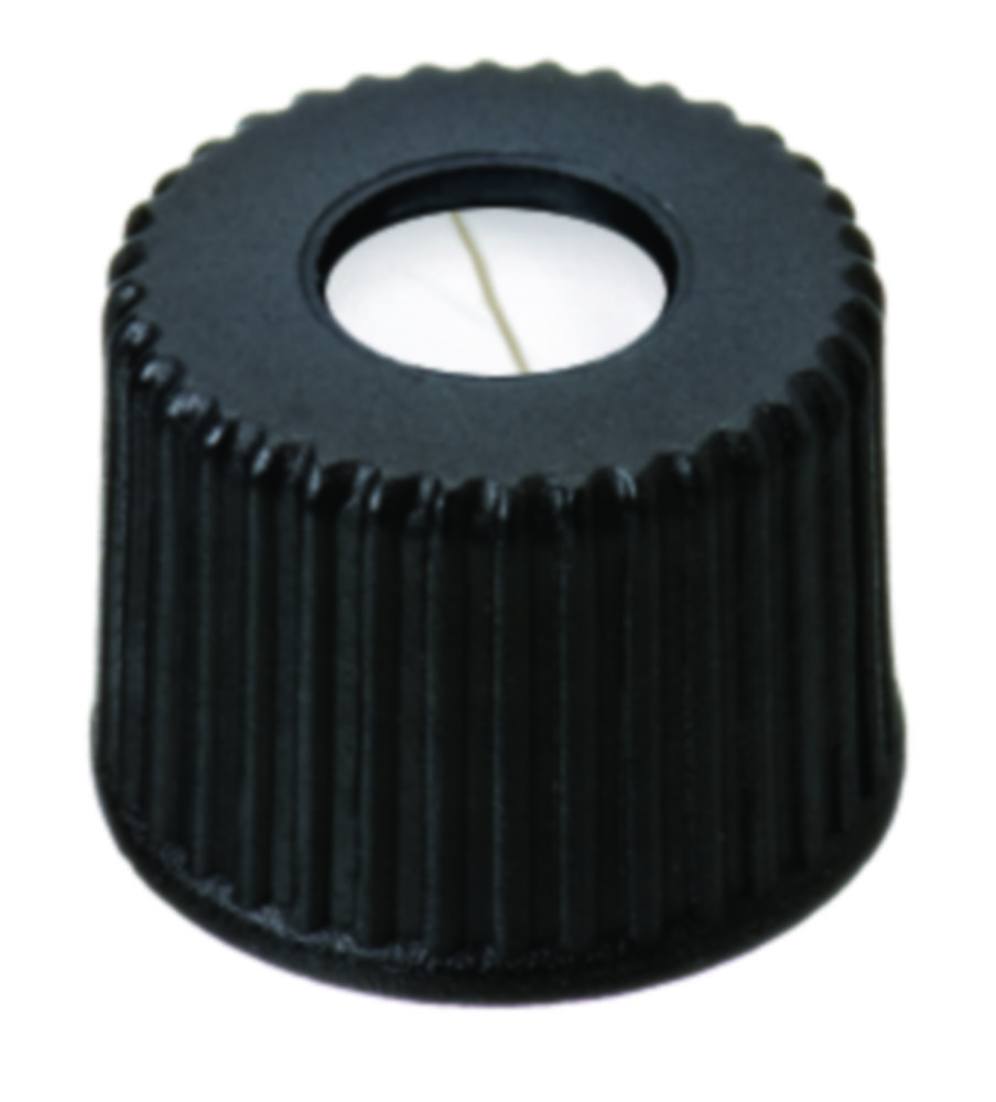 Skruvlock, LLG, N 8, svart PP m. hål, silikon/PTFE 45 A, slit