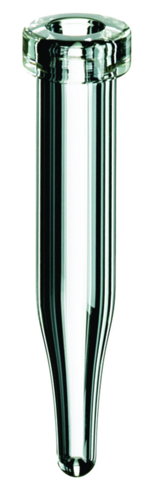 Mikrovialer m. krage, LLG, N 8 crimp, 0,2 mL, konisk botten, klar