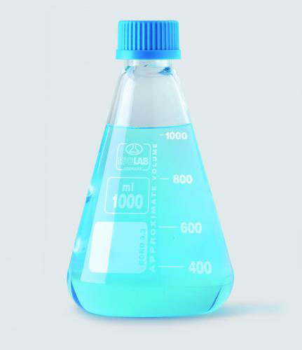 Erlenmeyerkolv med skruvlock, 500 ml