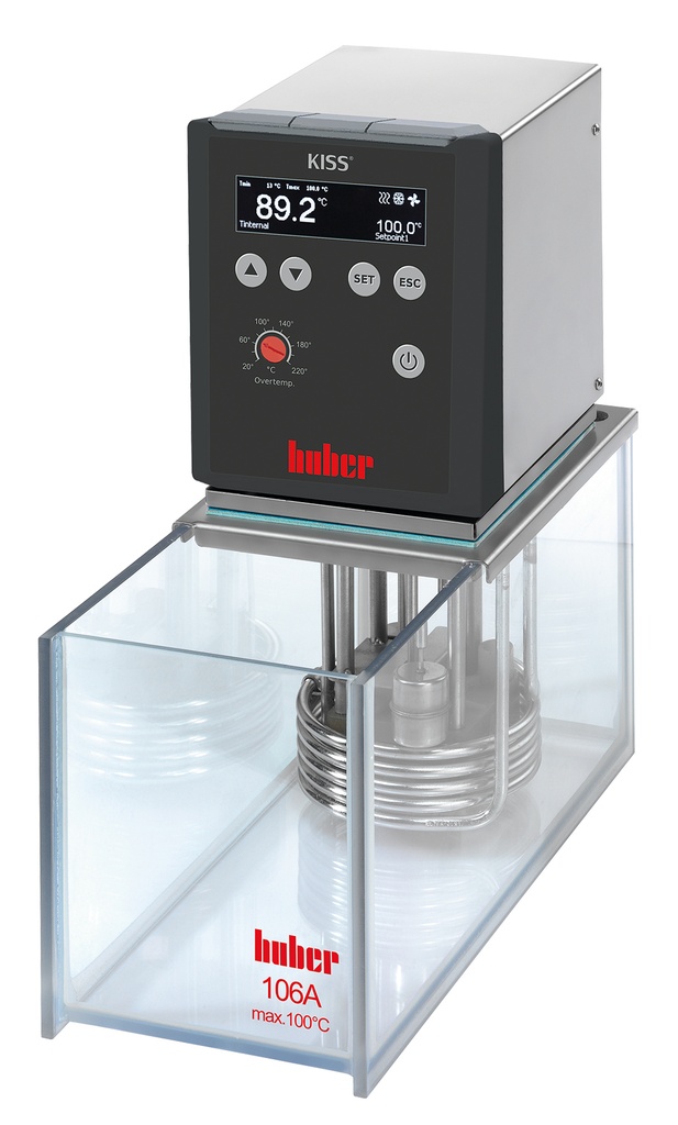 Vattenbad, Huber KISS 106A transparent, 100°C, 6 liter