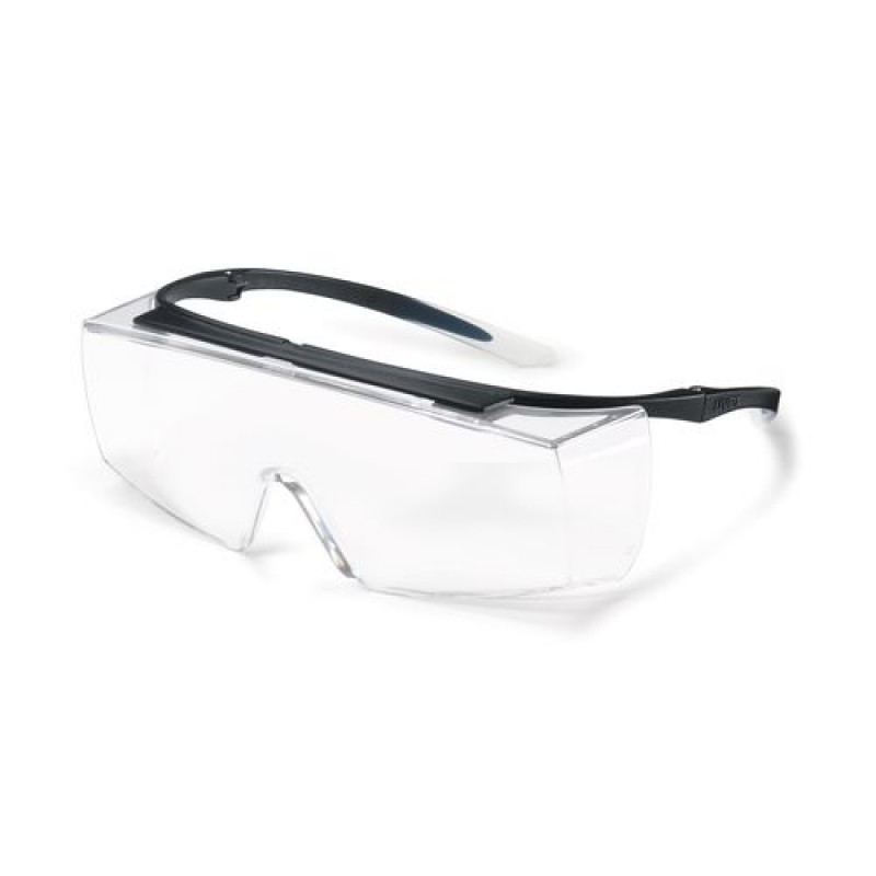 Skyddsglasögon, uvex super f OTG 9169, klart glas, svarta bågar