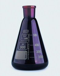Erlenmeyerkolv 250 ml, brun, glas, NS 29/32
