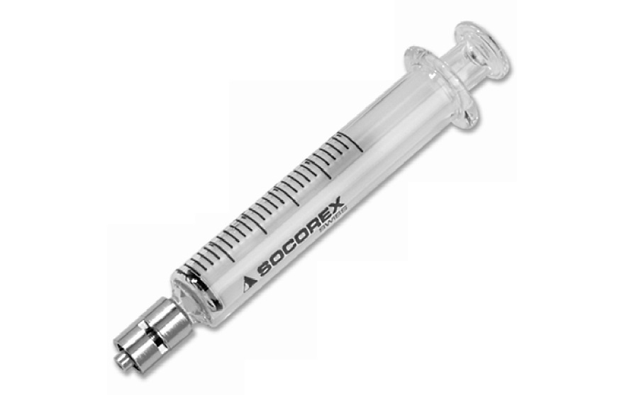 Glasspruta Socorex Dosys 150, luer-lock, 10-150ml