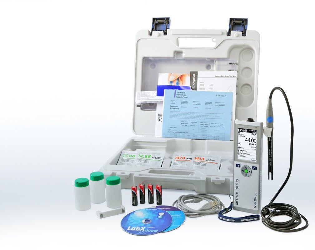Konduktivitetsmätare, Mettler-Toledo Seven2Go S3-Field-Kit, med väska och elektrod