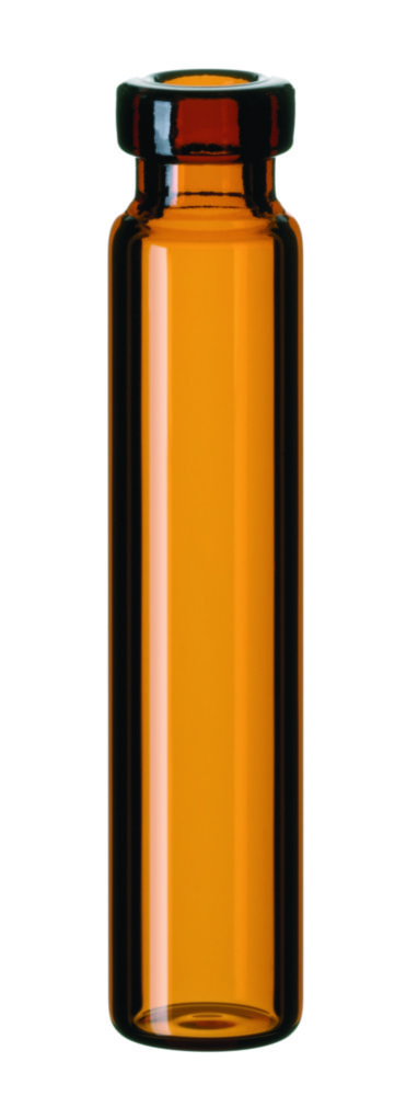 Mikrovialer m. krage, LLG, N 8 crimp, 1,2 mL, flat botten, brun