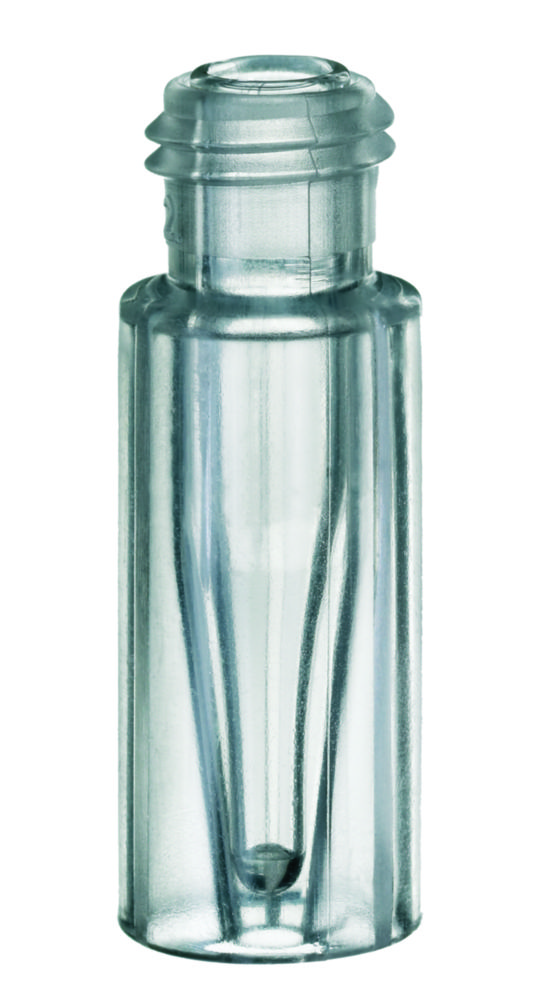 Mikrovialer m. gänga, LLG, TPX-plast, N 9 kort gänga, vid öppning, 0,2 mL konisk, klar