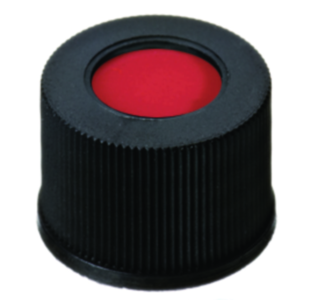 Skruvlock, LLG, N 13, svart PP m. hål, PTFE/silikon/PTFE 45 A