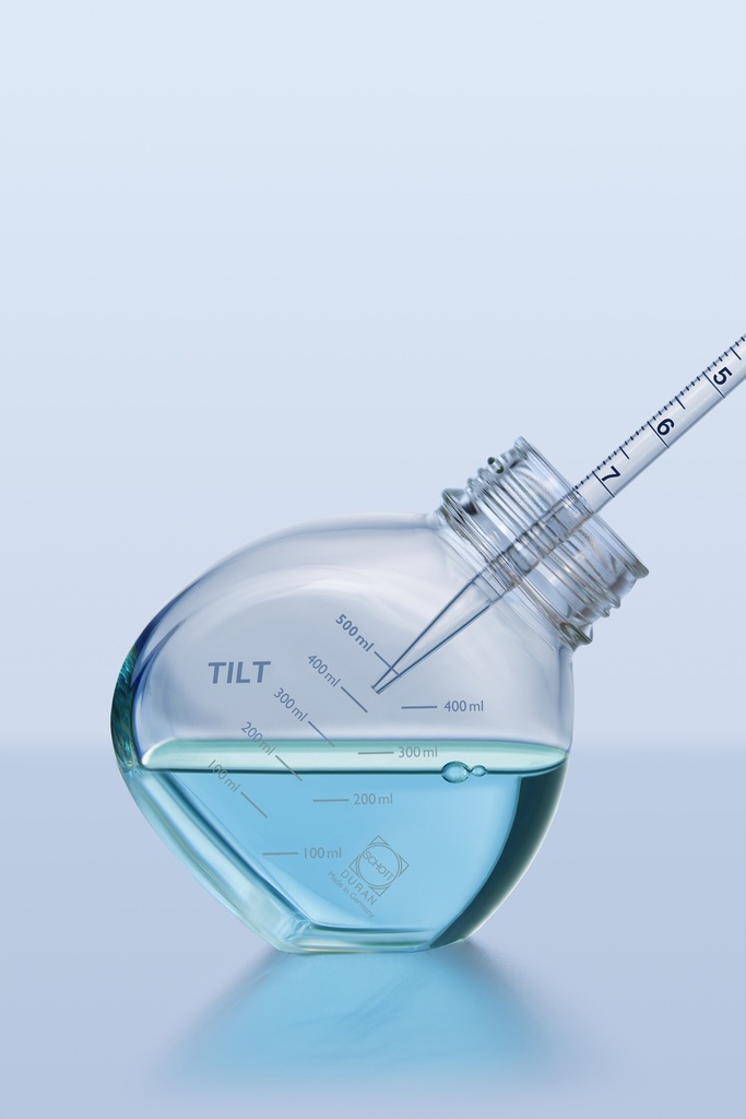 TILT mediaflaska, klar, m/skruvlock, 500 ml