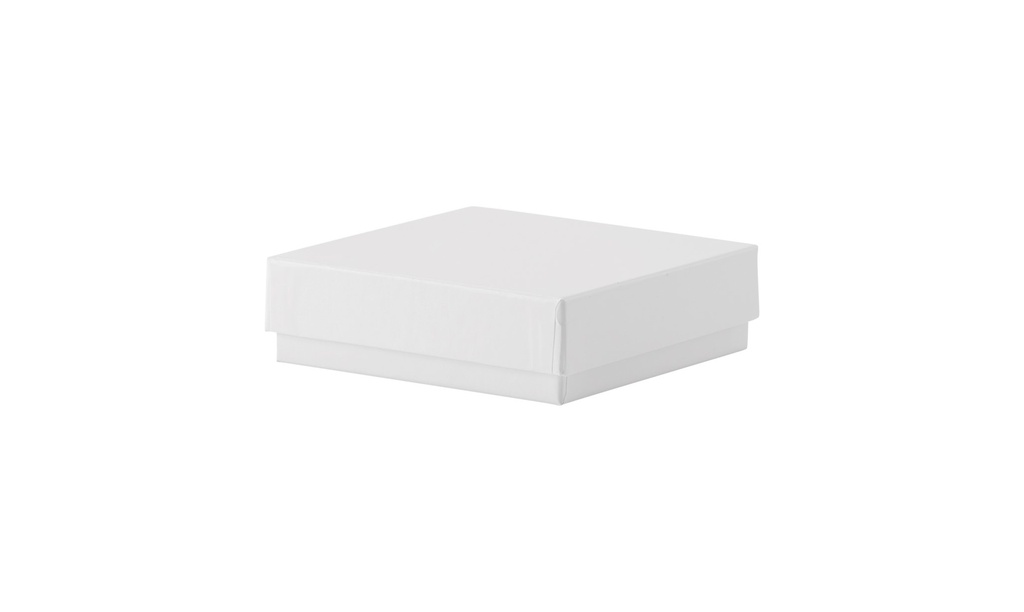 Kryobox, TENAK, 136 x 136 x 50 mm, PP-belagd kartong, utan rutnät, , vit