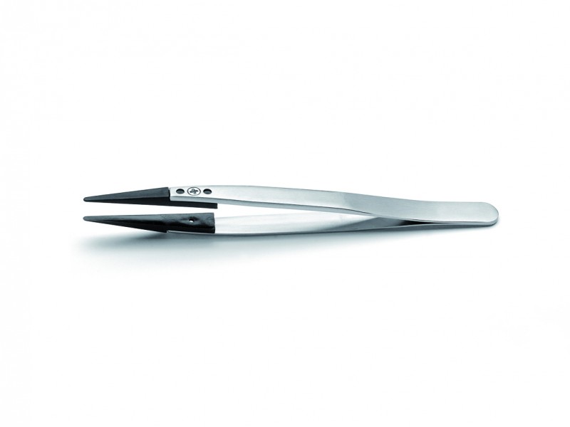 Pincett, utbytbar rund plastspets, rak, 130mm
