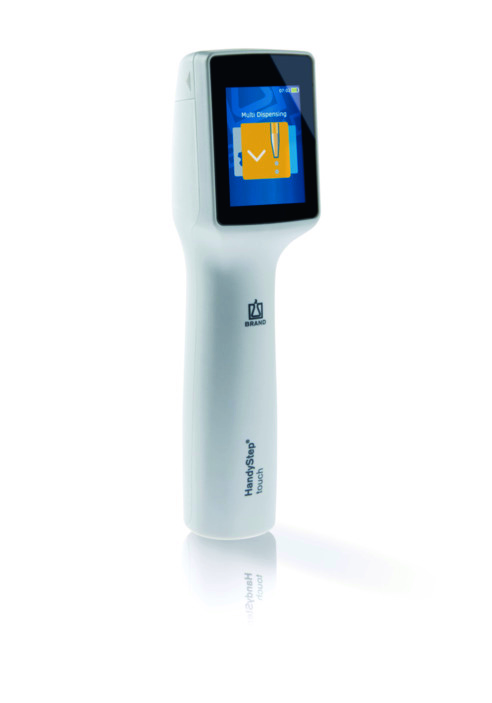 Repetitionspipett, Brand HandyStep touch, 1 µL - 50 mL, vit, inkl. laddare