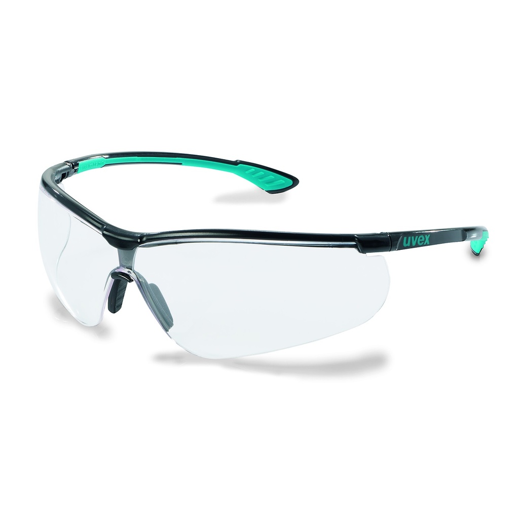 Skyddsglasögon, uvex sport style, klart glas, svarta/blåa bågar
