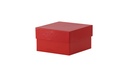 Kryobox, TENAK, 133 x 133 x 75 mm, PP-belagd kartong, utan rutnät, röd