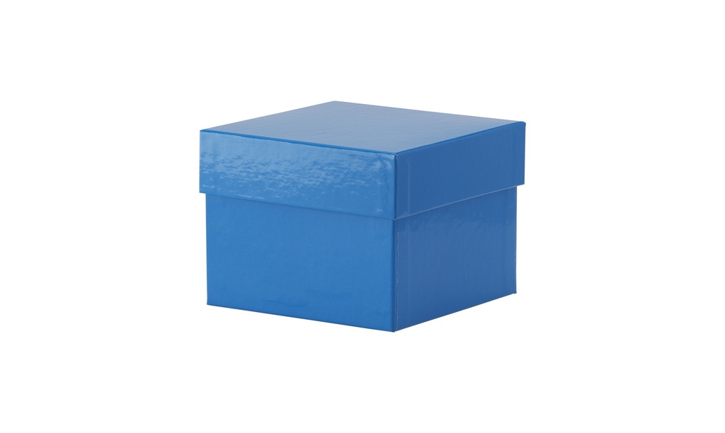 Kryobox, TENAK, 133 x 133 x 100 mm, PP-belagd kartong, utan rutnät, blå
