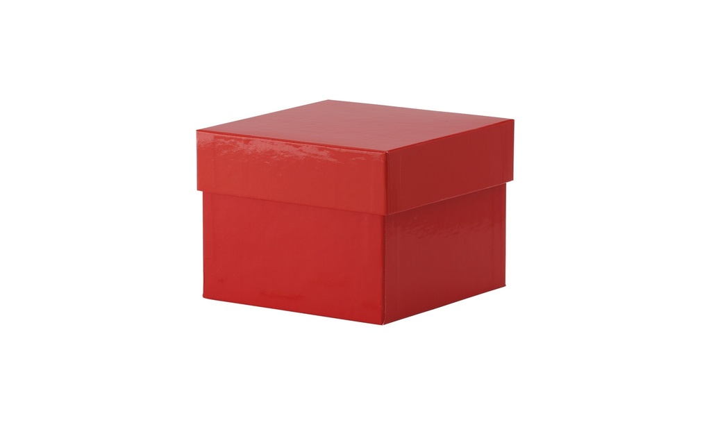 Kryobox, TENAK, 133 x 133 x 100 mm, PP-belagd kartong, utan rutnät, röd